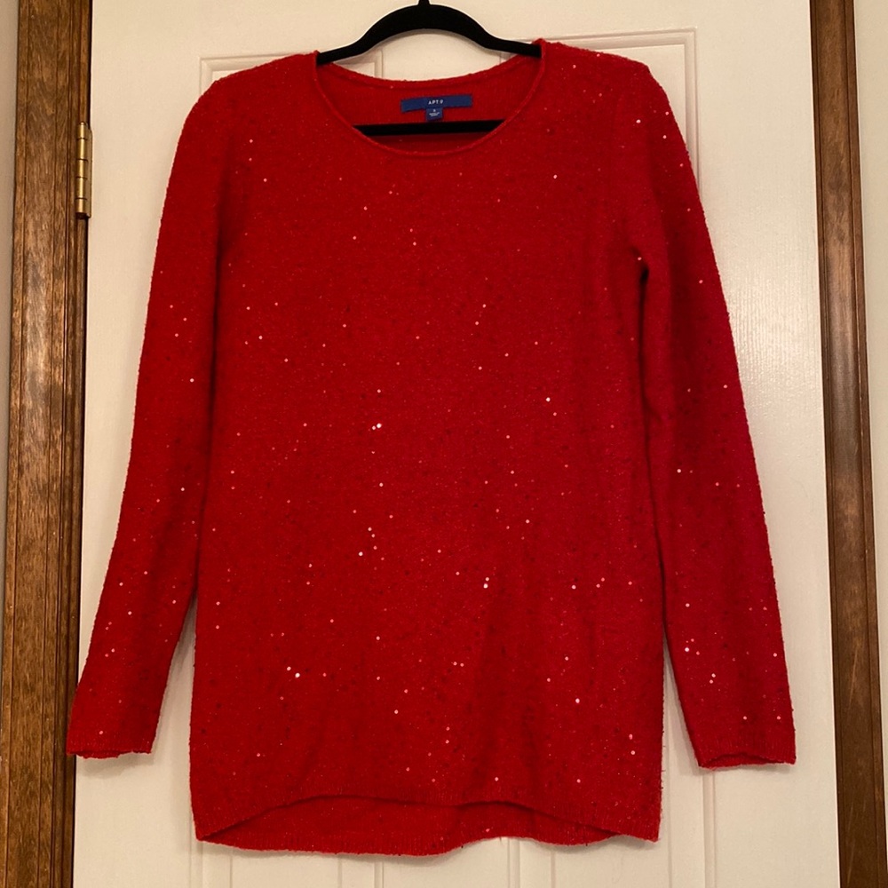 Apt. 9 Red Sparkle Sweater - Small